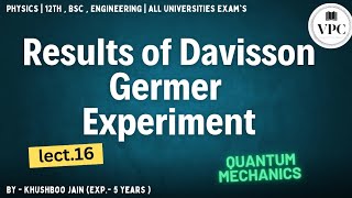 Results of Davisson Germer Experiment  lect16  quantum and spectroscopy bsc 12th [upl. by Akemaj528]