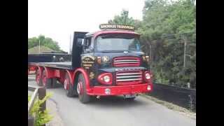 Knowles Transport lorries leave Classic and Vintage Commercial Show [upl. by Aihppa]