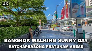 【4K】Walking Sunny Day downtown bangkok Ratchaprasong Pratunam Areas  May 2021 [upl. by Allemaj]