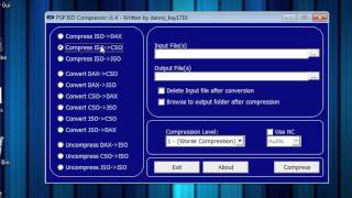 TutorialPSP How to compressdecompress a Iso or Cso with ISO COMPRESSOR v14 HD [upl. by Drooff]