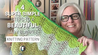 EASY Wavy Baby Blanket Knitting Pattern  4 Simple Steps [upl. by Irabaj]