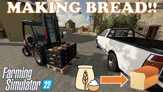 HOW TO MAKE FLOUR AND BREAD  Farming Simulator 22 [upl. by Inna]