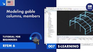 RFEM 6 Tutorial for Beginners  007 Modeling  Gable Columns  Edit Members  Copy [upl. by Amikehs980]