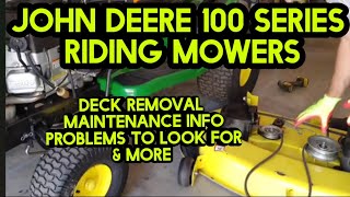 How to remove mower deck John Deere D 100 series [upl. by Ecikram]