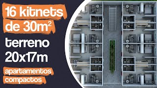 16 KITNETS DE 30M2  KITNETS TERRENO 20X17M  APARTAMENTOS COMPACTOS [upl. by Partan38]