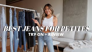 BEST JEANS FOR PETITES  Skinny Mom Jean Straight  Try On  Review [upl. by Cassell]