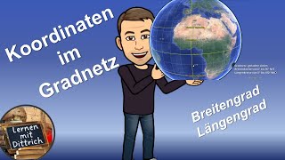 Koordinaten im Gradnetz Breiten und Längengrad [upl. by Saiff]