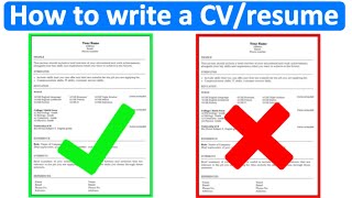 HOW TO WRITE A CV  RESUME 📝 Easy stepbystep video [upl. by Firahs]