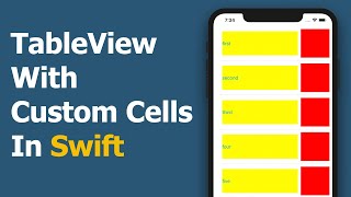 TableView With Custom Cells In Swift  Tutorial [upl. by Assyn710]