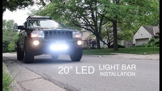 Installing 20quot AuxBeam LED Light Bar Jeep Grand Cherokee [upl. by Alaj]