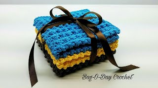 Easy Crochet Washcloth Gift Set tutorial [upl. by Lian50]