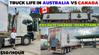 Trucking Life in Australia vs Canada 🇦🇺🇨🇦 Pay Rate  License  Punjabi Truck Driver  Truck Vlogs [upl. by Hooper]