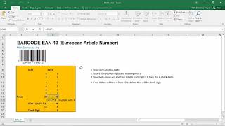 How Check Digit of Barcode EAN13 is calculated using Excel [upl. by Gerladina712]