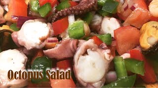 Outstanding Octopus Salad Salpicon de Pulpo Spanish Octopus Canary Island Recipes [upl. by Yelda]