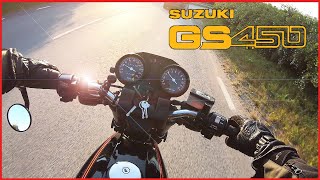 Suzuki GS450 acceleration 0100 kmh 060 mph [upl. by Ayvid]