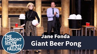 Giant Beer Pong with Jane Fonda [upl. by Tann645]