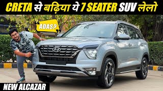 Alcazar Facelift 2023  New Engine ADAS New Interiors  Walkaround with On Road Price [upl. by Heda]