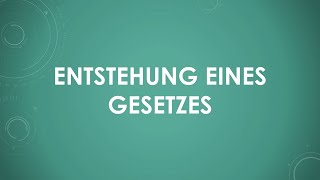 Entstehung eines Gesetzes einfach und kurz erklärt [upl. by Acinonrev]