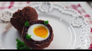 Clonakilty Blackpudding Scotch Eggs Recipe Video Irl [upl. by Alyat]