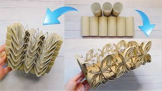 😲 2 Fantastic Craft Ideas 😻 How to Make Basket from Toilet Paper Rolls Pretty Decor out of Waste ♻️ [upl. by Romaine]