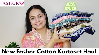 New Fashor Kurtaset Haul  Cotton Kurtaset For CollegeOffice wear  Stylingtipswithvagisha fashor [upl. by Yornek852]