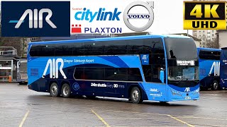 Scottish Citylink AIR Glasgow to Edinburgh Airport Plaxton Panorama Volvo B11RLET 11908YX69LHH [upl. by Tiffani]