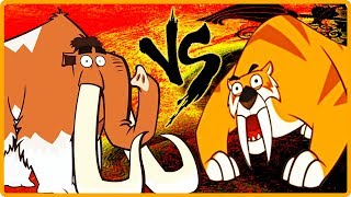 WOOLLY MAMMOTH VS SMILODON  ICE AGE WAR  Dinosaur Battle Ground Episode 6  Dinosaur For Kids [upl. by Hannasus]