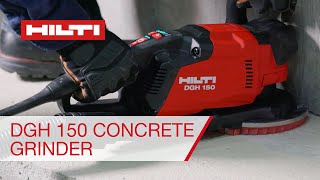 Hilti DGH 150 Concrete grinder for heavyduty grinding paint and coating removal [upl. by Yetta]