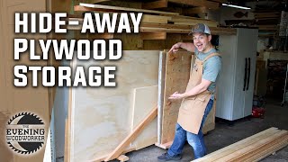 Easy Plywood Storage Rack Swings Out  Evening Woodworker [upl. by Briggs964]