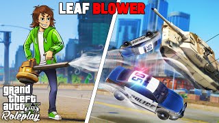 TROLLING COPS WITH A LEAFBLOWER IN GTA RP [upl. by Etnuhs]