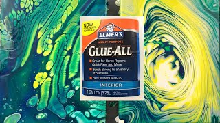 How to Acrylic Pour with Glue  Elmers GlueAll  PVA Glue  Acrylic Pouring for Beginners w glue [upl. by Notsehc]