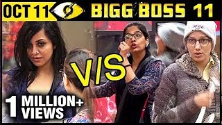 Sapna Choudhary amp Mehjabi Vs Arshi Khan  MAJOR FIGHT  Bigg Boss 11 October 11th 2017  Day 10 [upl. by Molahs]