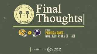 Final Thoughts Packers vs Giants [upl. by Aihsirt228]