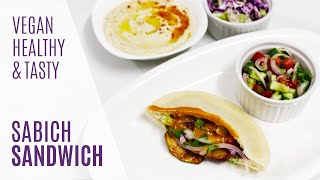 Vegan Sabich Pita Sandwich  Middle Eastern Eggplant Stuffed Sandwich [upl. by Laverne628]