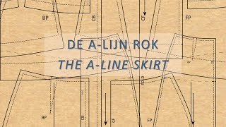 Het tekenen van een Alijn gerende rok  Drafting an Aline skirt [upl. by Alfonso]