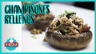 Cómo preparar CHAMPIÑONES RELLENOS CON TOCINO 🍄 Recetas de cocina [upl. by Ronnholm]