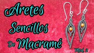 Aretes sencillos de macramé mod 2 [upl. by Arri]