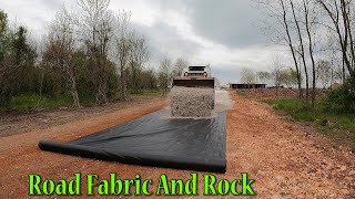 Installing Geotextile Fabric And Rock On The Track [upl. by Robillard]