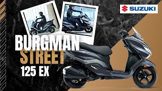 2023 Suzuki Burgman Street 125EX Colors Specs Availability Release Date [upl. by Adnamaa]