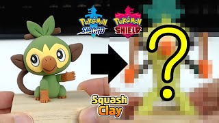 Clay Grookey evolved into Clay Thwackey Pokémon Sword amp Shield Clay Art [upl. by Chemarin]