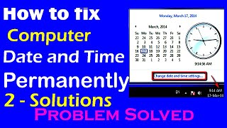 How to fix time and date on computerLaptop permanently in windows 1087  2 Solutions 2020 [upl. by Eittah]