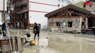 Valle dAosta a Cervinia si scava nel fango dopo lalluvione [upl. by Whitney]