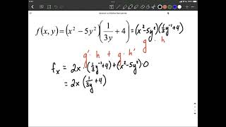 Partial Derivatives  Product Rule [upl. by Margarete866]