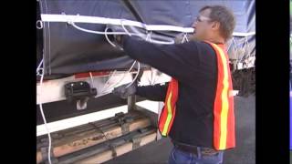 Flatbed 101 How to Tarp A Load Part 5  Tarp Tie Down [upl. by Monsour499]