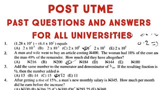 Top Post UTME Past Questions and Answers Ultimate Study Guide  for All Universities [upl. by Ateekan]