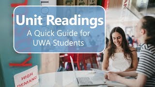 Unit Readings  quick guide for students [upl. by Ditzel]