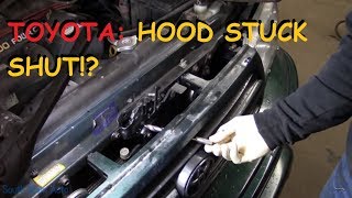 How To Open A Hood That Is Stuck Shut  Toyota [upl. by Steinberg]