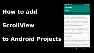 How to add ScrollView to Android Projects  TextView [upl. by Waers]