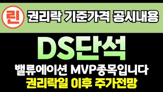 DS단석 분석 권리락 기준가격 공시내용에 대해 알아보겠습니다 [upl. by Amlet]