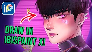 how i draw on ibispaint x tutorial finger draw [upl. by Glogau627]